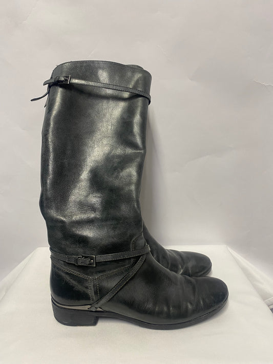 Ash Grey Leather Knee High Boots 3