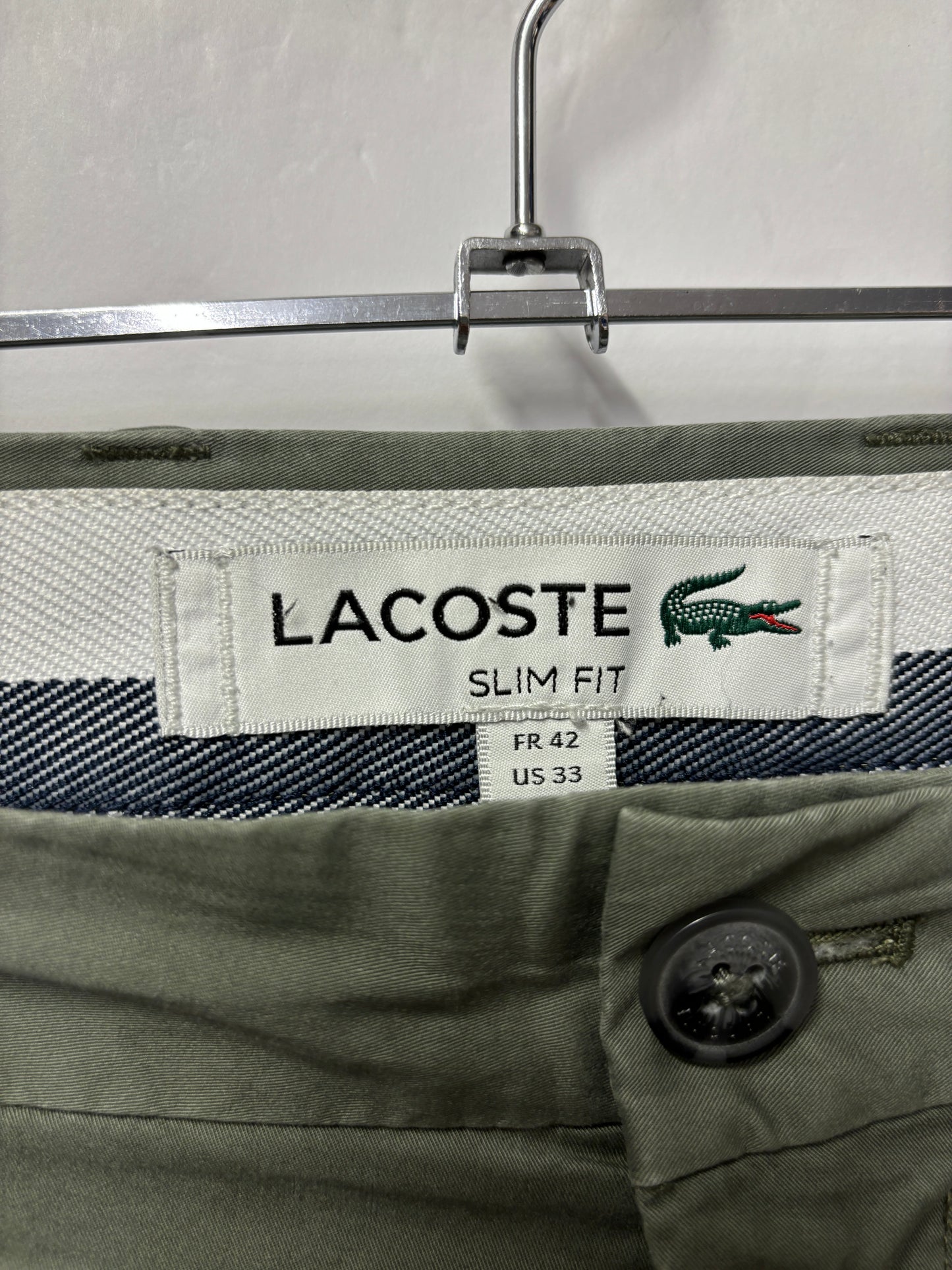 Lacoste Khaki Slim Fit Chinos FR 42