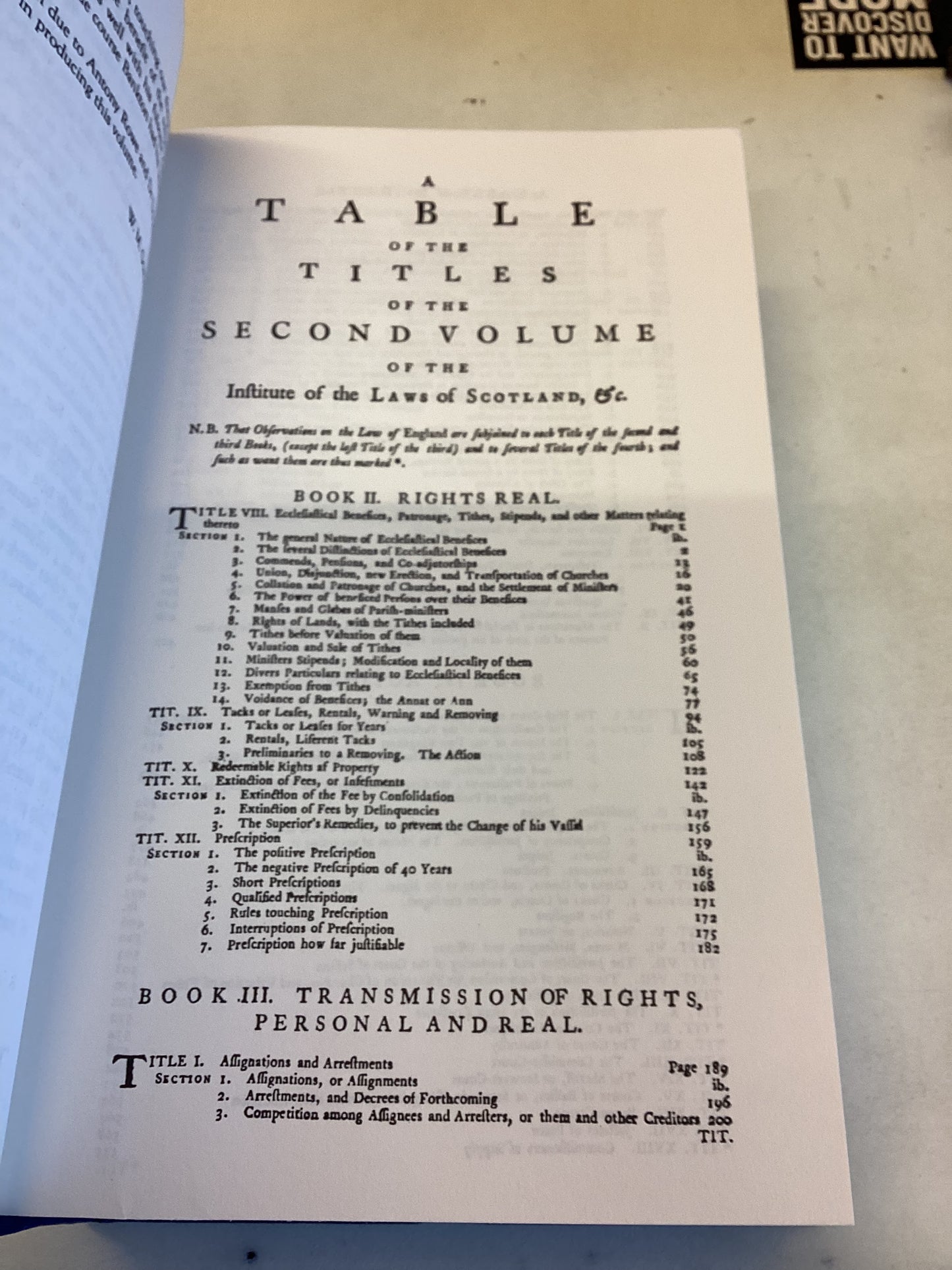 An Institute of The Laws of Scotland Volume Two 42 The Stair Society Modern Reproduction Facsimile Copy