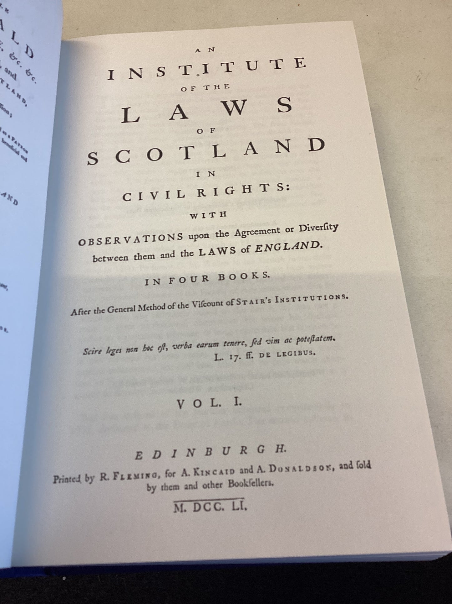 An Institute of the Law of Scotland Volume One 41 The Stair Society of Scotland Modern Reproduction Facsmilie Copy