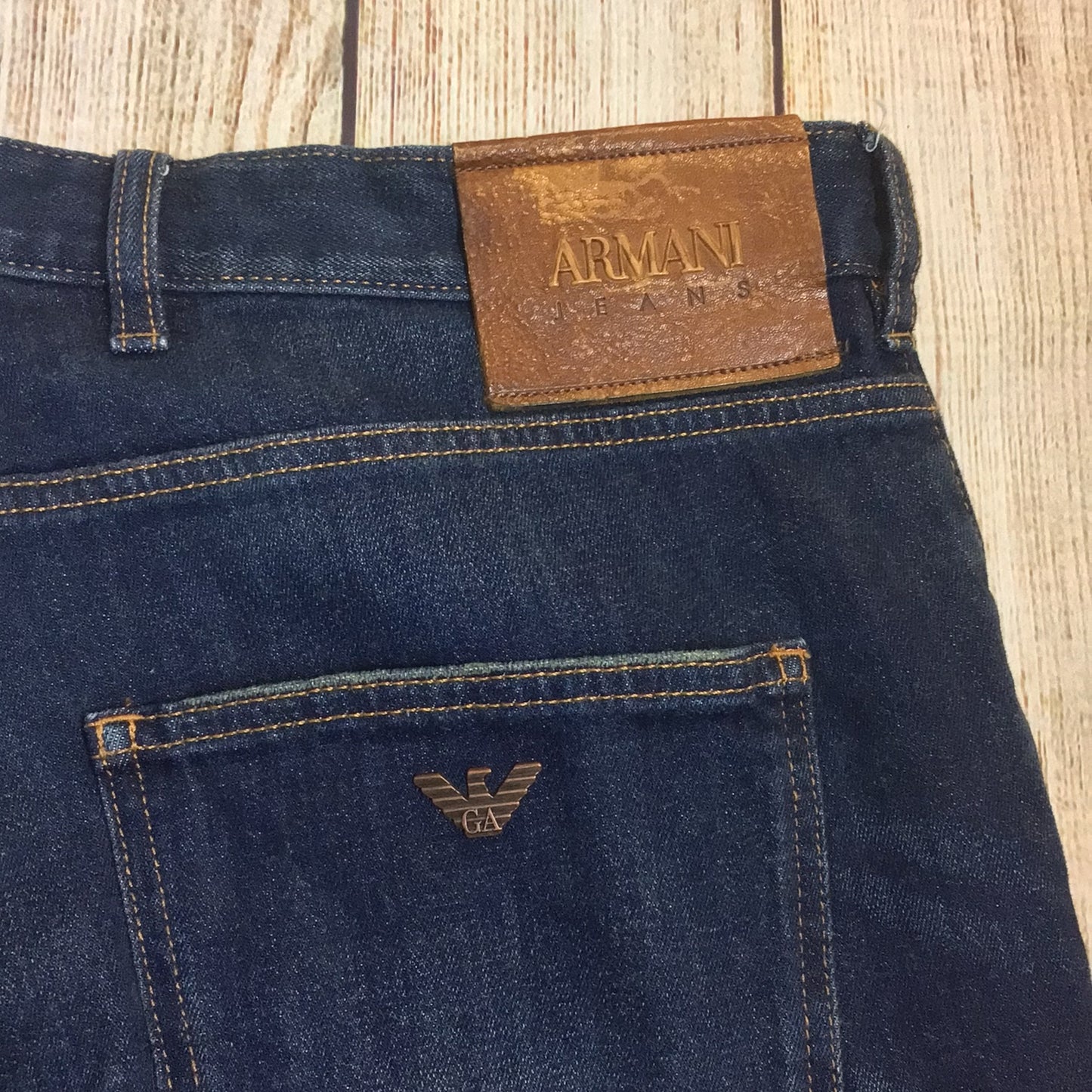 Armani 3atments Dark Blue Cotton Blend Jeans Size W40