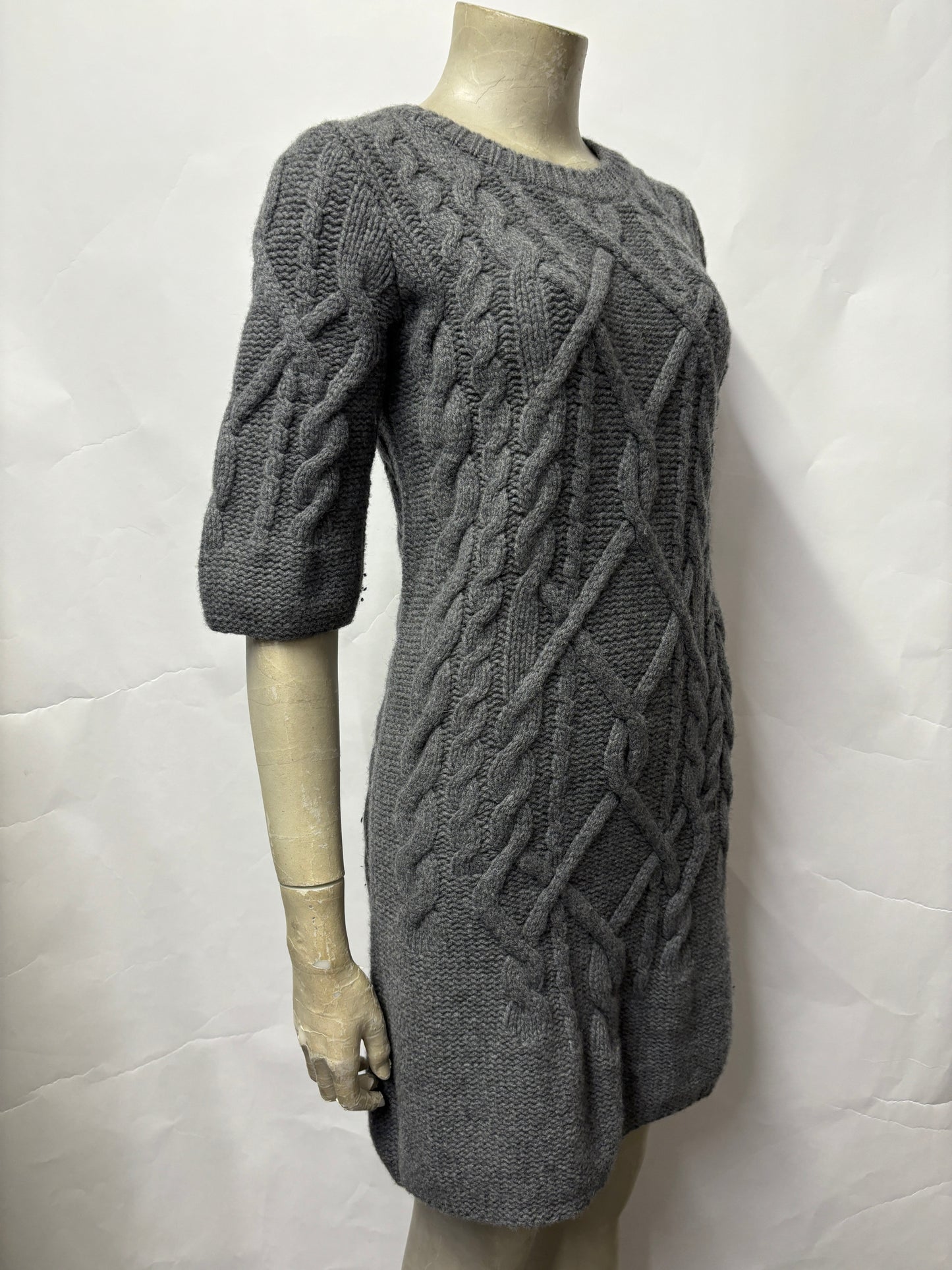 Hugo Boss Grey Wool Knit Dress Small