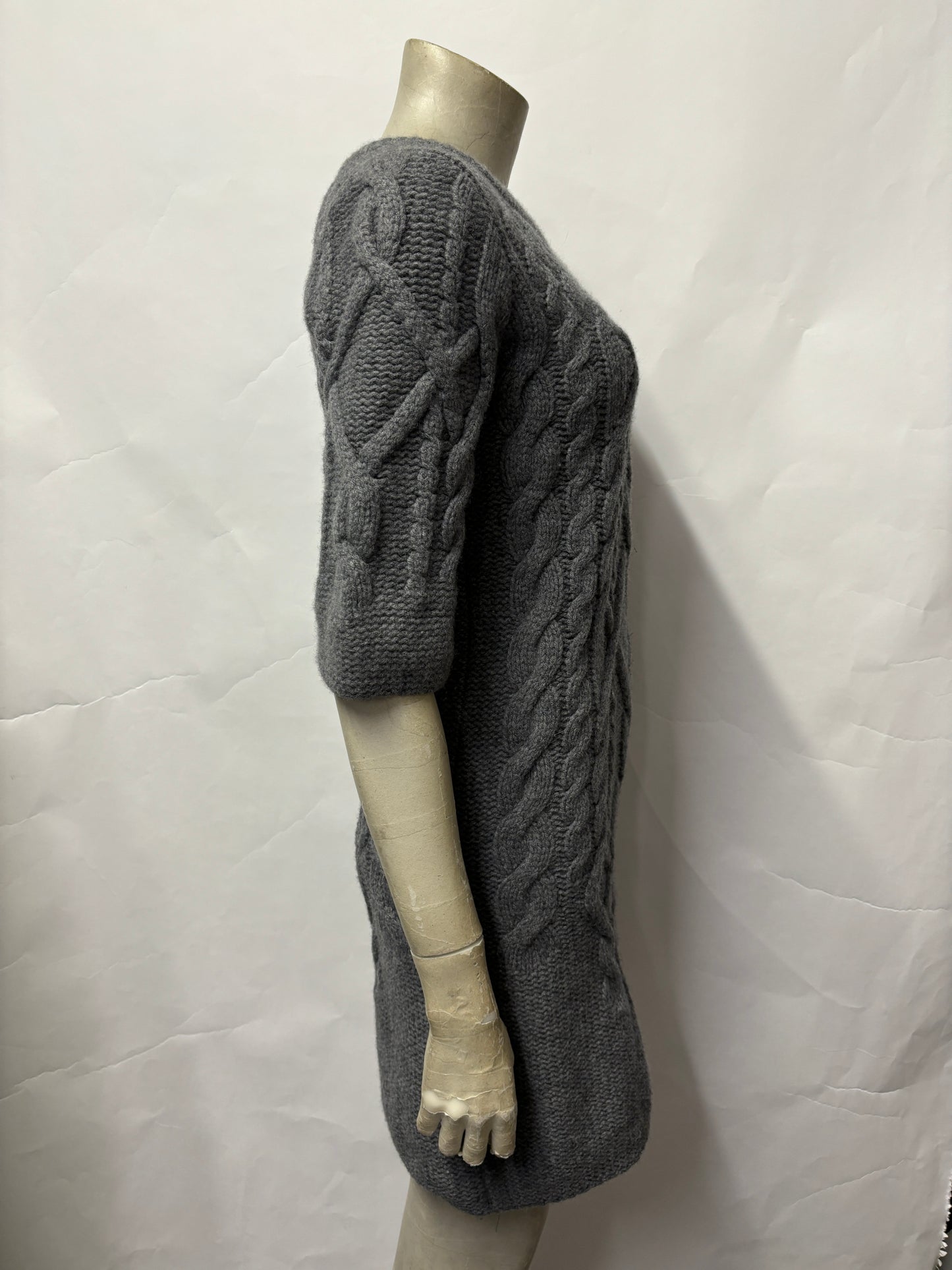 Hugo Boss Grey Wool Knit Dress Small