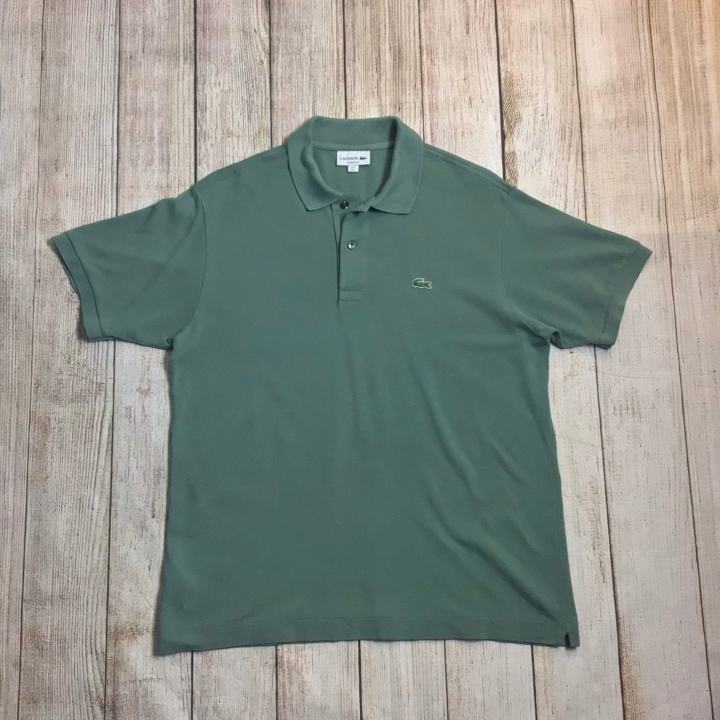 Lacoste Green Classic Fit 100% Cotton Polo Shirt Size L