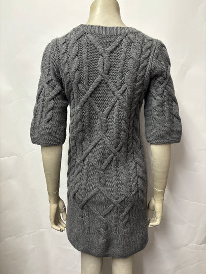 Hugo Boss Grey Wool Knit Dress Small