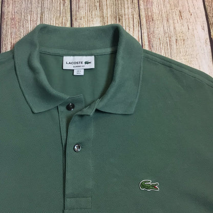 Lacoste Green Classic Fit 100% Cotton Polo Shirt Size L