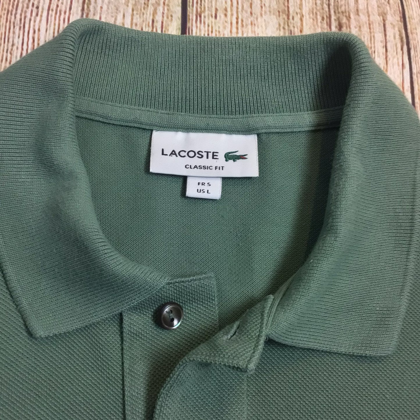 Lacoste Green Classic Fit 100% Cotton Polo Shirt Size L