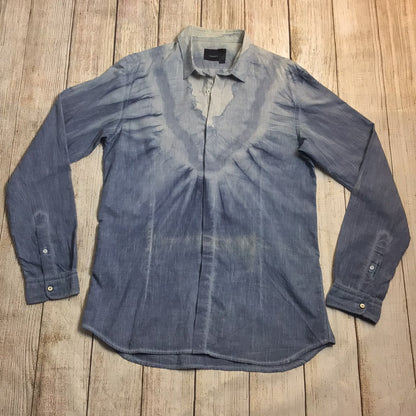 Diesel Black Gold Blue Shirt 100% Cotton Size 50