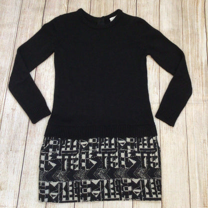 Sita Murt Black & White Wool Blend Long Sleeve Dress w/Pockets Size 40