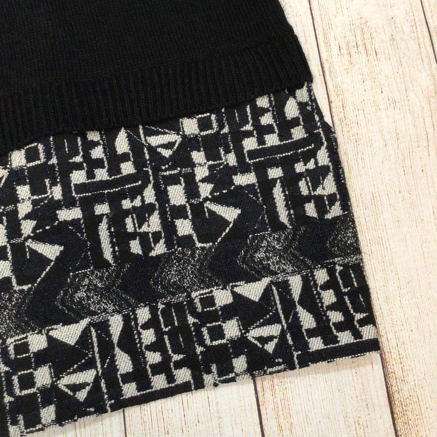 Sita Murt Black & White Wool Blend Long Sleeve Dress w/Pockets Size 40