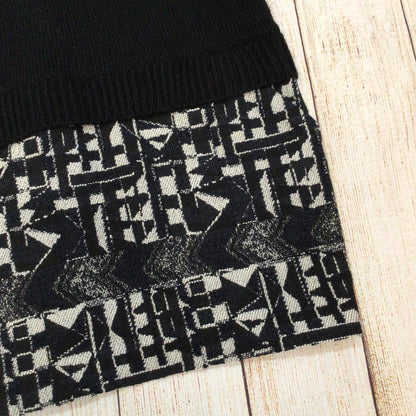 Sita Murt Black & White Wool Blend Long Sleeve Dress w/Pockets Size 40