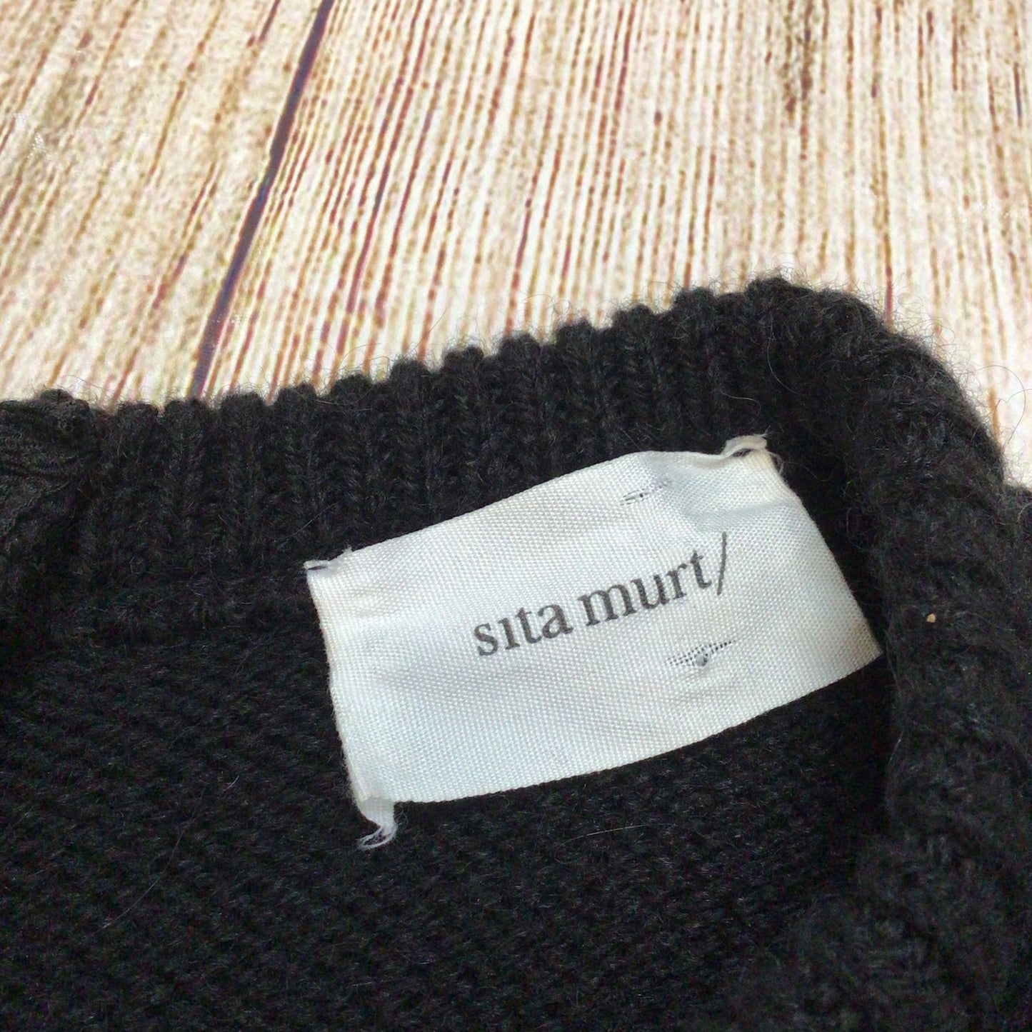 Sita Murt Black & White Wool Blend Long Sleeve Dress w/Pockets Size 40