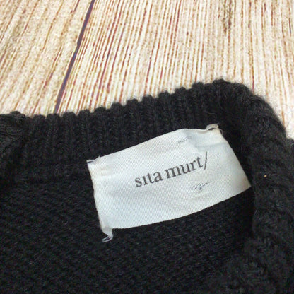 Sita Murt Black & White Wool Blend Long Sleeve Dress w/Pockets Size 40