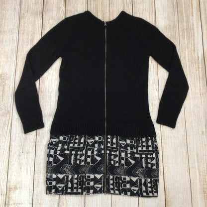 Sita Murt Black & White Wool Blend Long Sleeve Dress w/Pockets Size 40