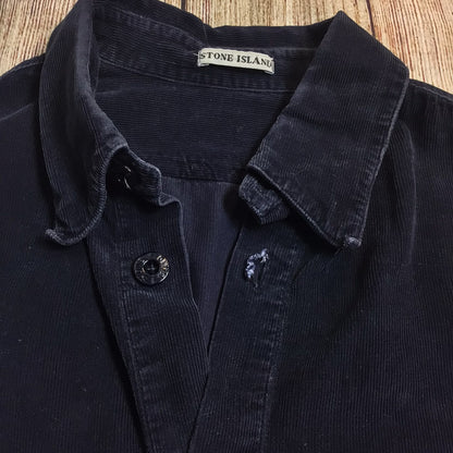 Stone Island Dark Blue Corduroy 100% Cotton Shirt Size L