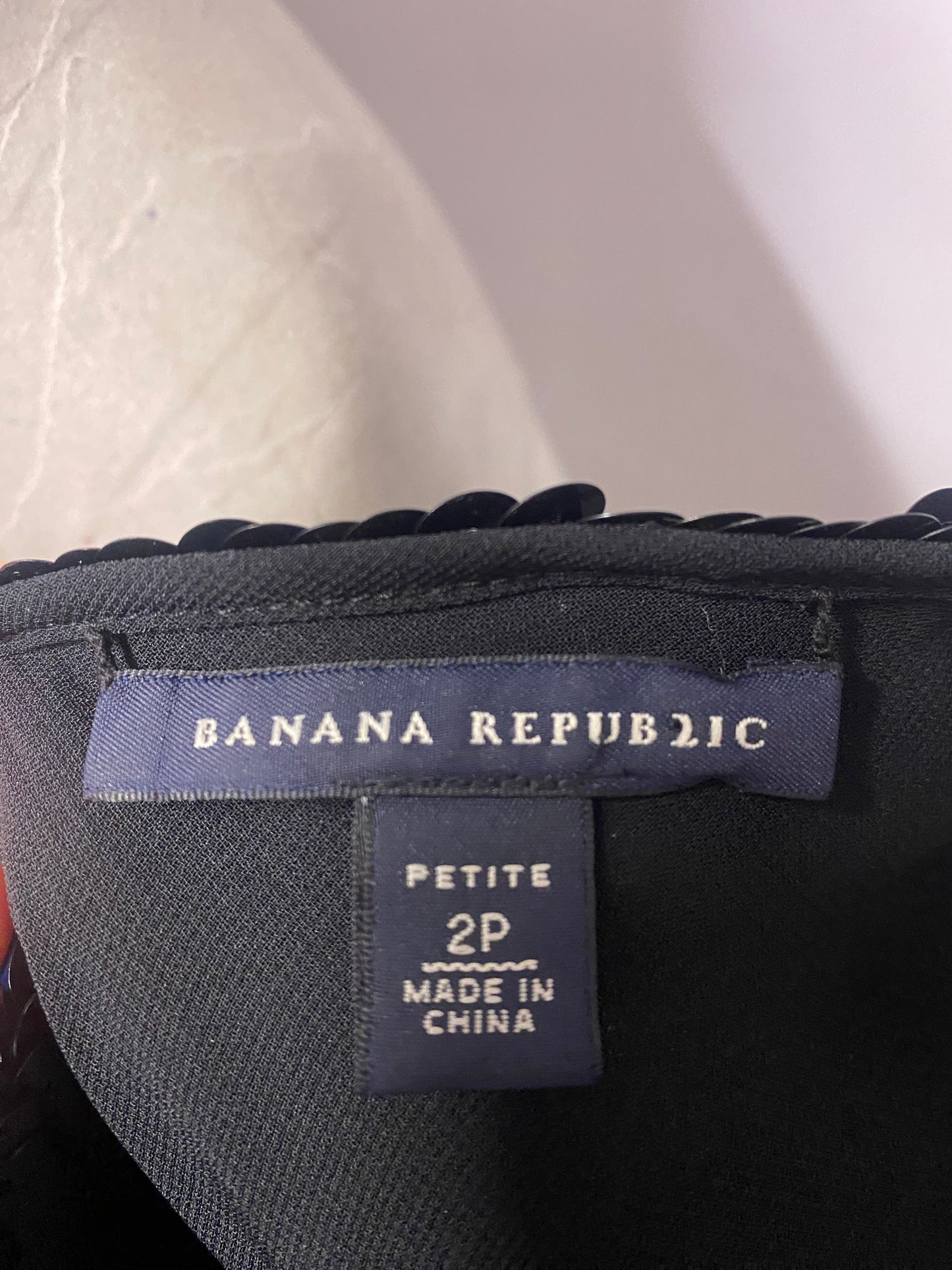 Banana Republic Black Sequin Mini Dress Petite 6 XS