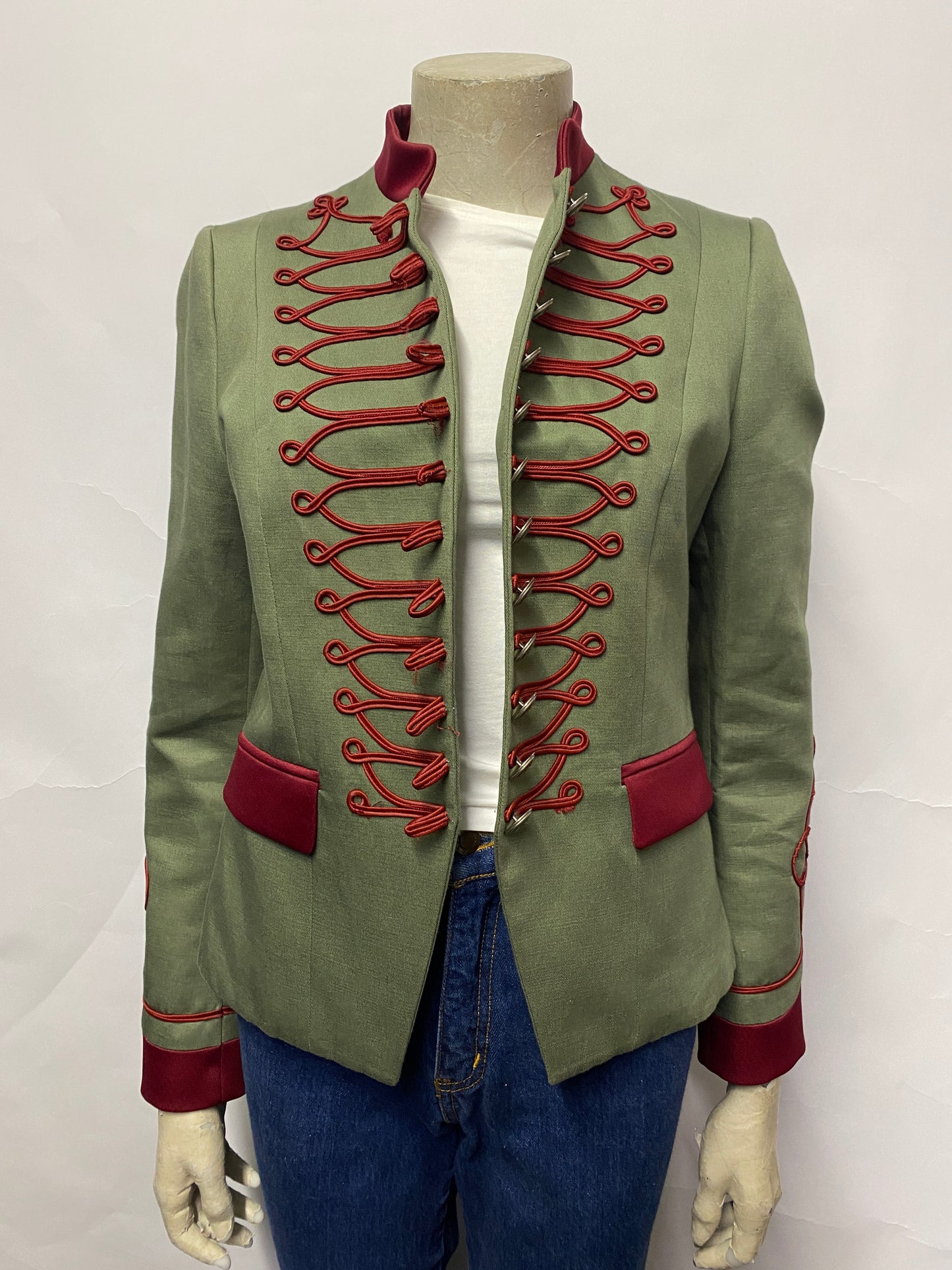 The Extreme Collection British Chic Green Military Style Jacket IT 40/UK 8