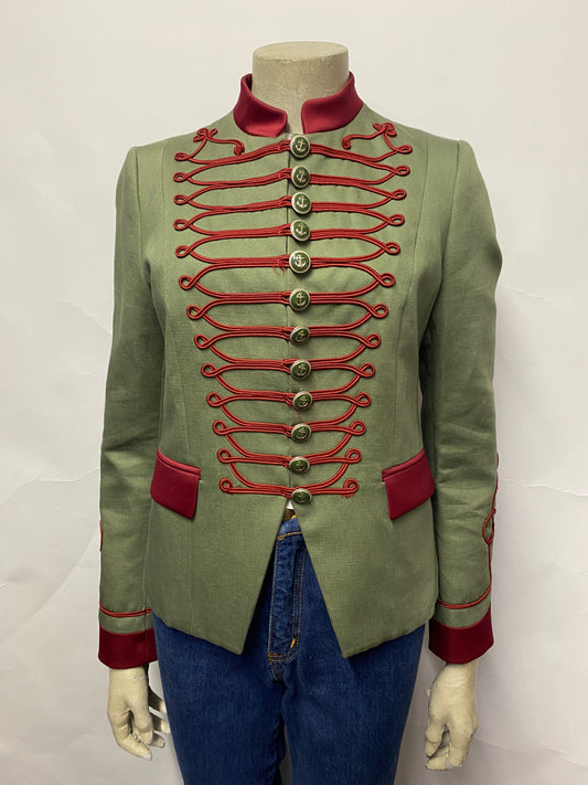 The Extreme Collection British Chic Green Military Style Jacket IT 40/UK 8