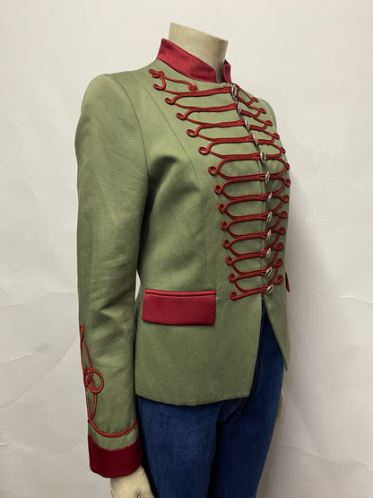 The Extreme Collection British Chic Green Military Style Jacket IT 40/UK 8