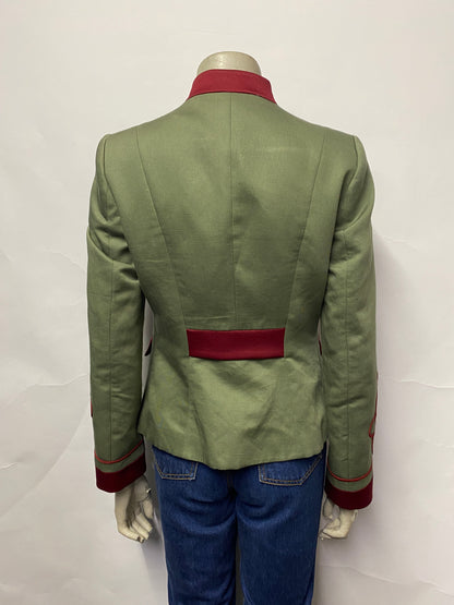 The Extreme Collection British Chic Green Military Style Jacket IT 40/UK 8