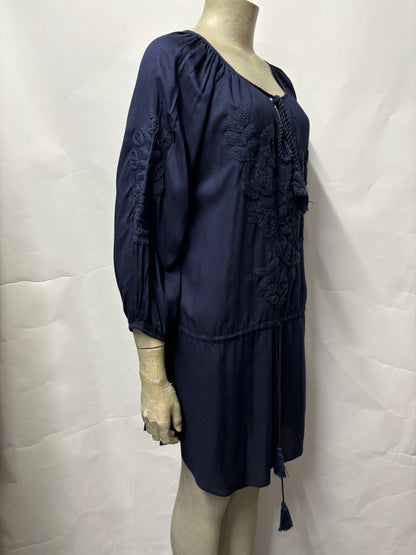 Paul Ahermanny Navy Boho Dress Small