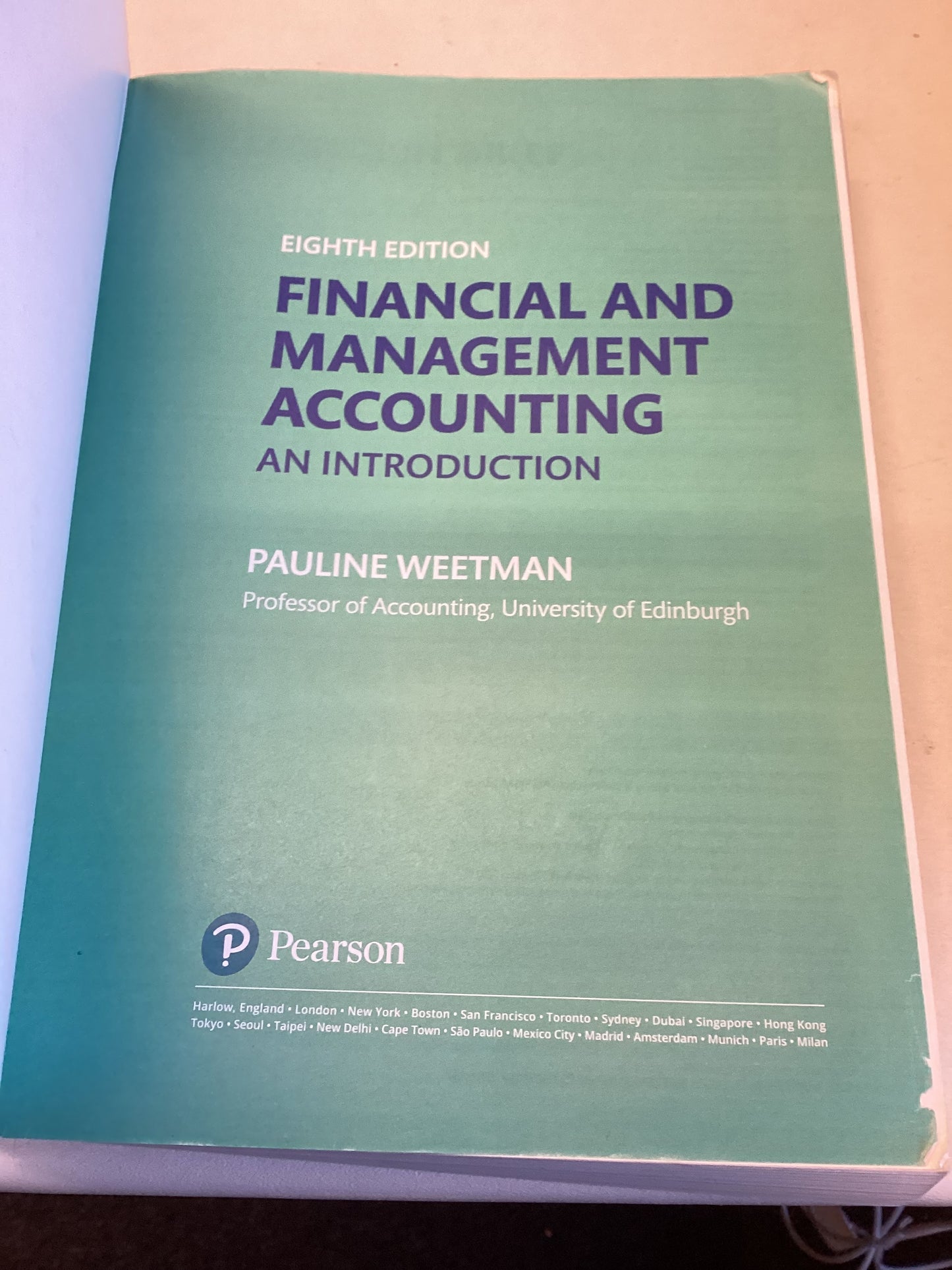 Financial and Management Accounting An Introduction Eighth Edition Pauline Weetman