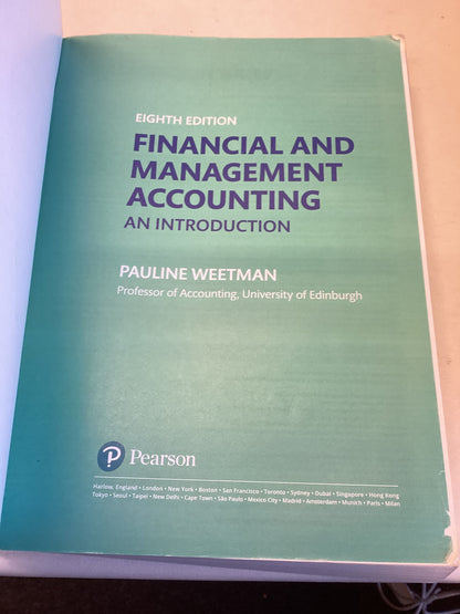 Financial and Management Accounting An Introduction Eighth Edition Pauline Weetman