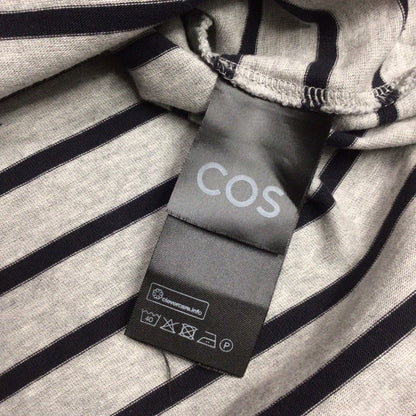 Cos Grey & Black 100% Cotton Striped T Shirt Size M