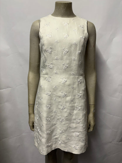 Michael Kors White Floral Fitted Dress Small