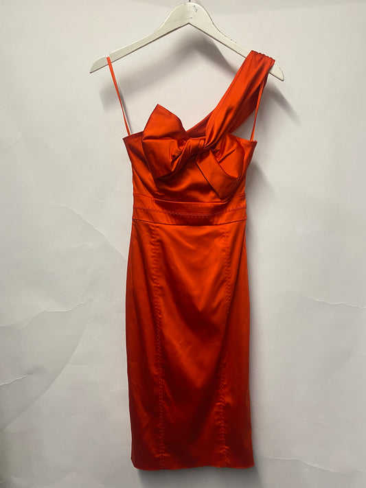 Ted Baker Red Satin one Shoulder Bodycon Occasion Dress XS