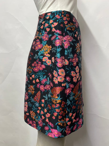 Nobody's Child Black Floral Mini Skirt Medium