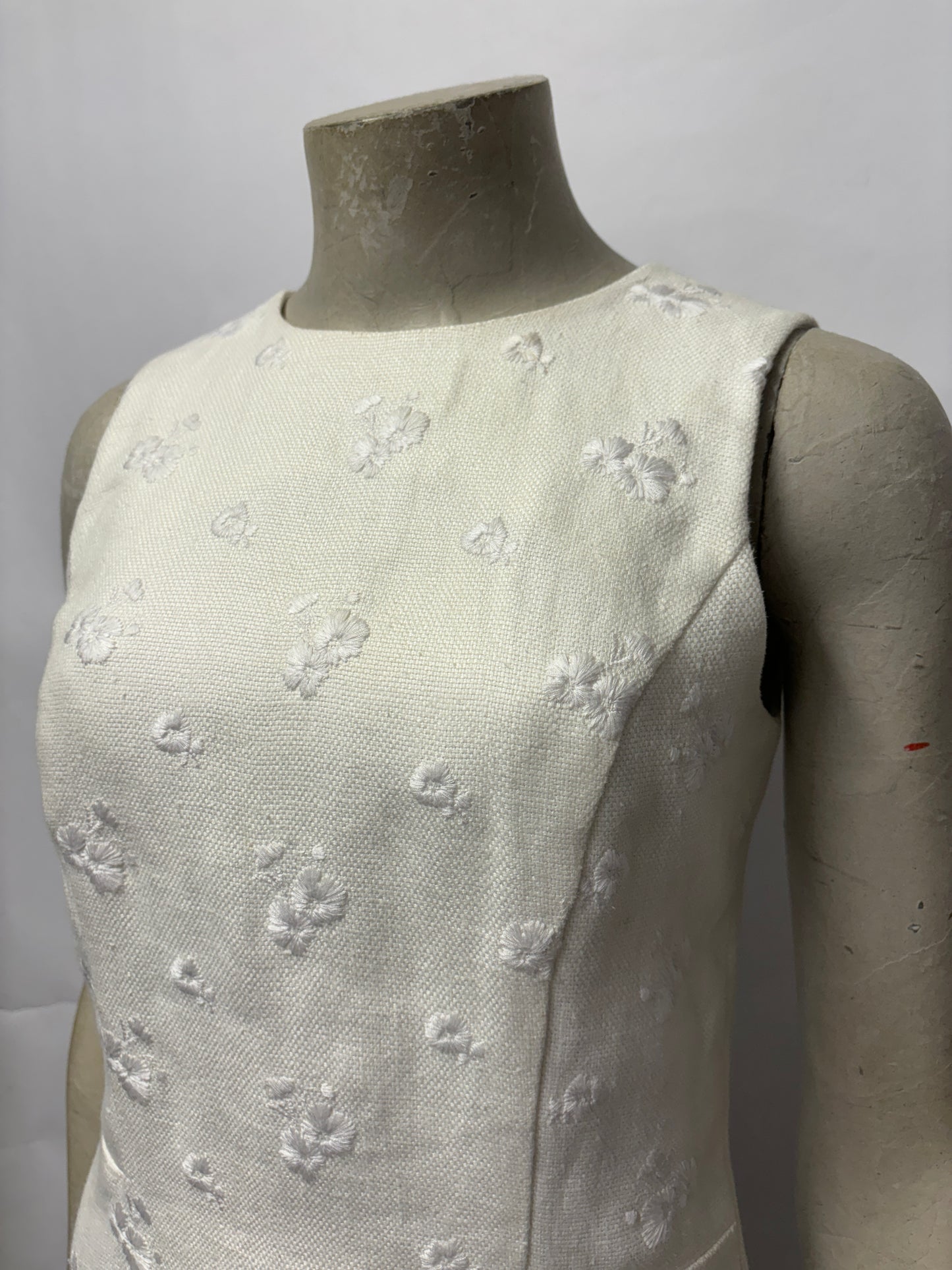 Michael Kors White Floral Fitted Dress Small