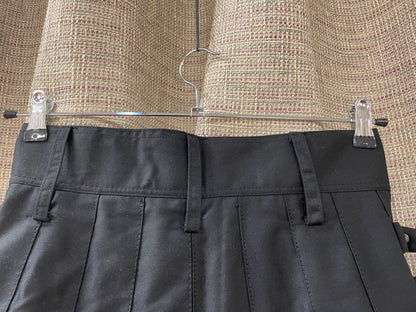 Black Plain Cotton Mix Modern Kilt Waist 30
