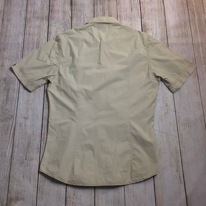 D&G Dolce & Gabbana Beige Khaki Short Sleeve Shirt 100% Cotton Size XL