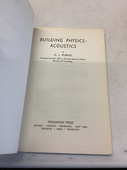 Building Physics: Acoustics H J Purkis