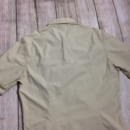 D&G Dolce & Gabbana Beige Khaki Short Sleeve Shirt 100% Cotton Size XL