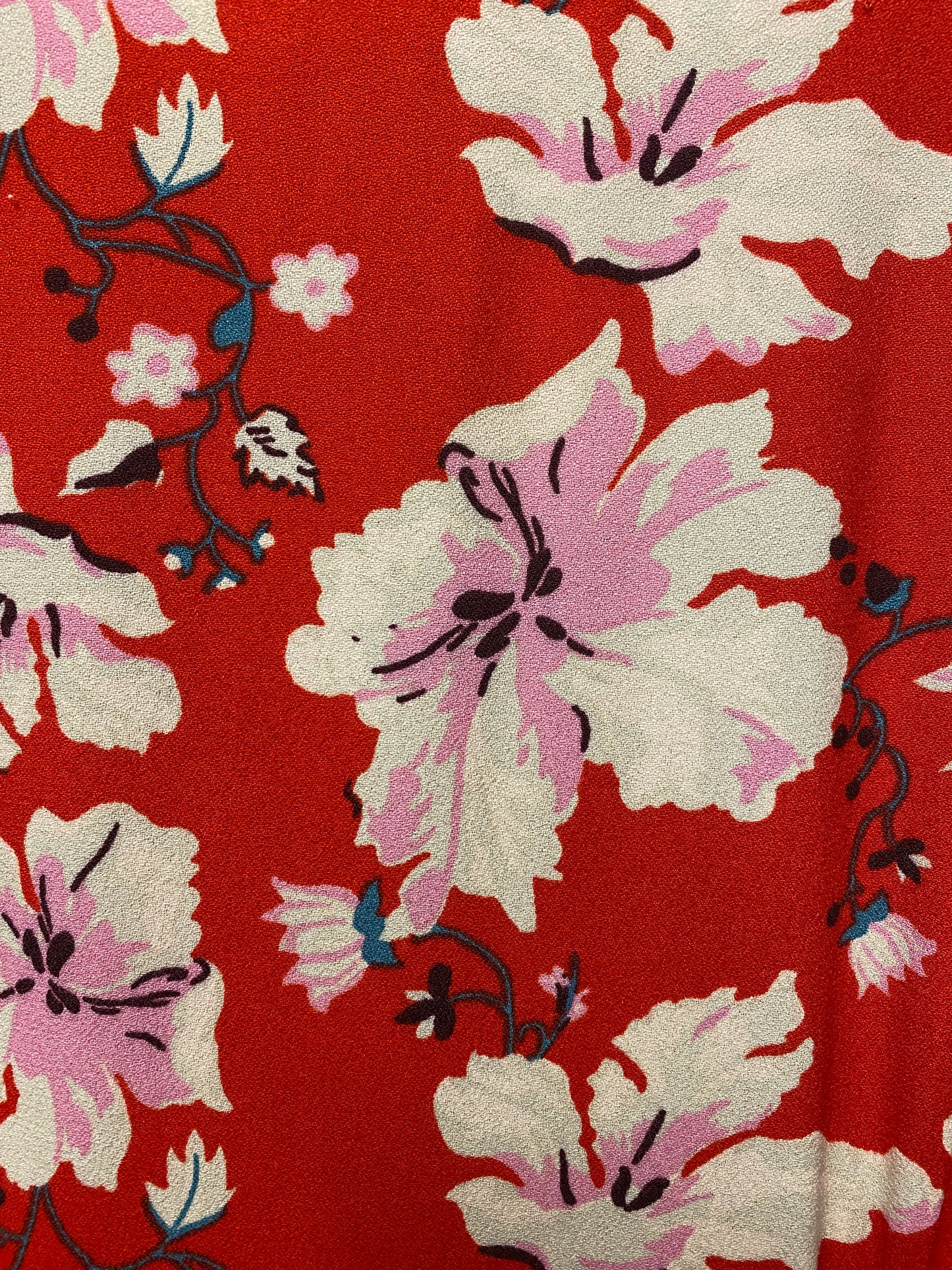 Oliver Bonas Red Floral Midi Dress 14