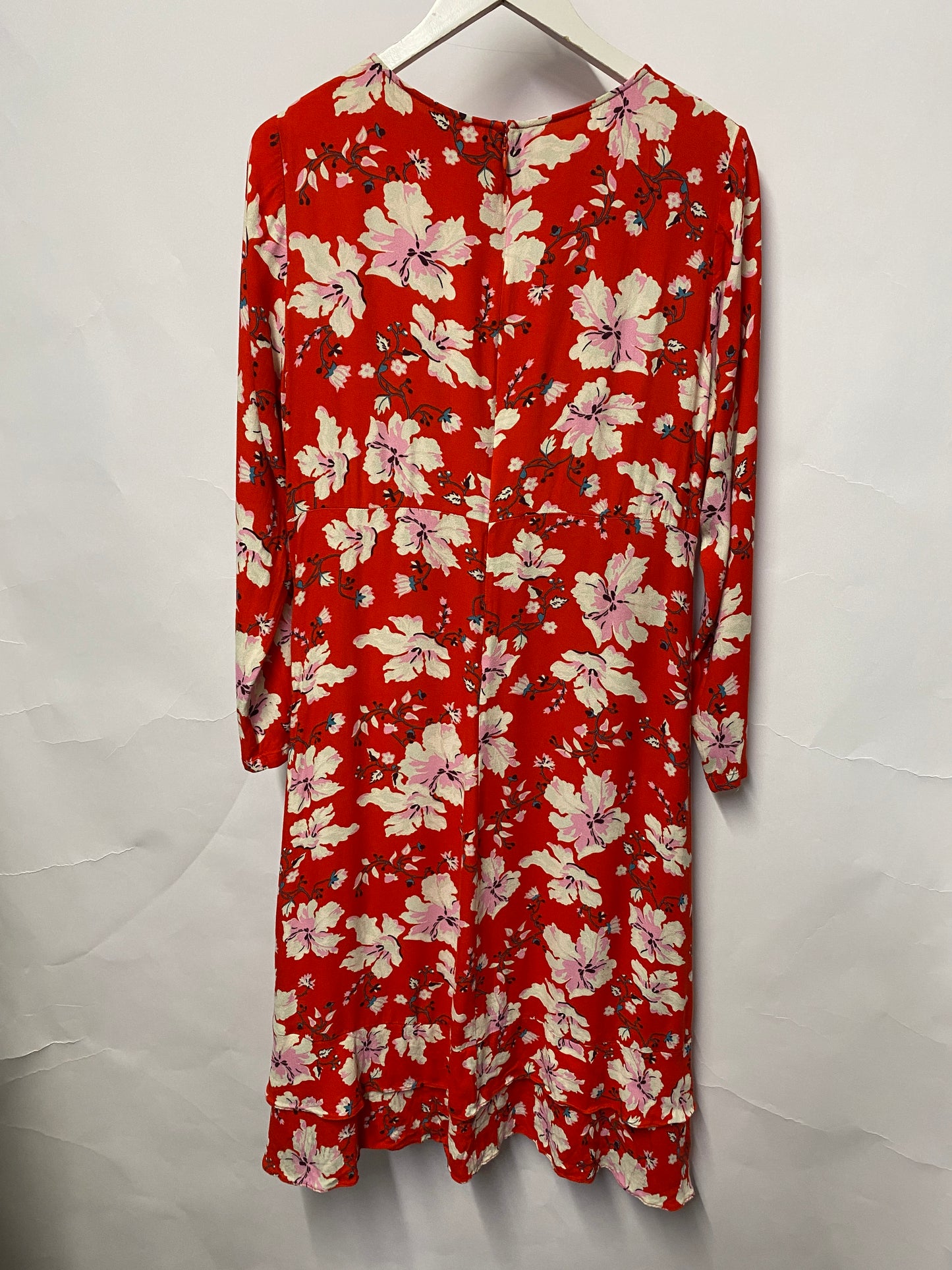 Oliver Bonas Red Floral Midi Dress 14