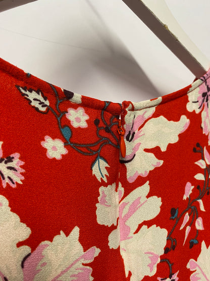 Oliver Bonas Red Floral Midi Dress 14