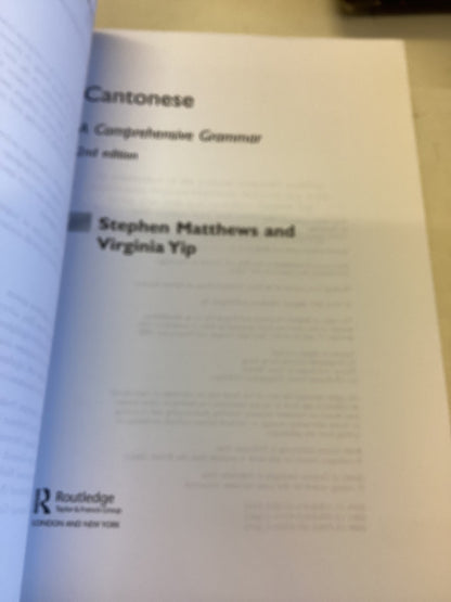 Cantonese A Comprehensive Grammar 2nd Edition Routledge Comprehensive Grammars