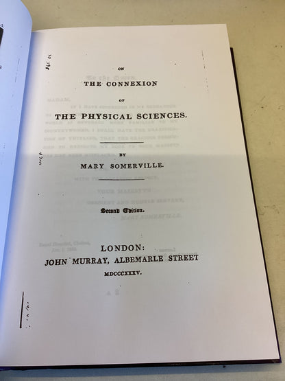 On The Connexion of The Physical Sciences Second Edition Mary Sommerville