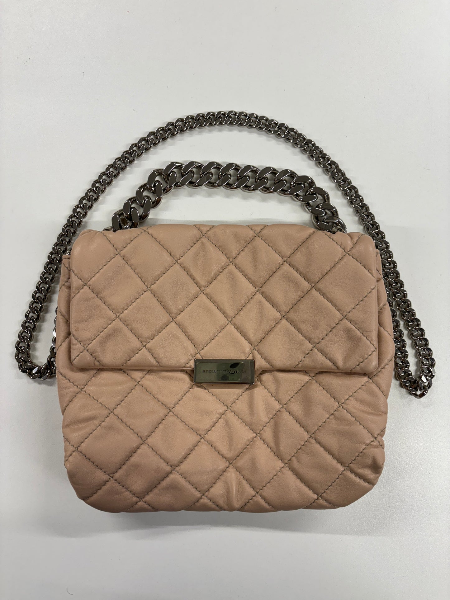 Stella McCartney Dusty Pink Faux Leather Quilted Beckett Shoulder Bag