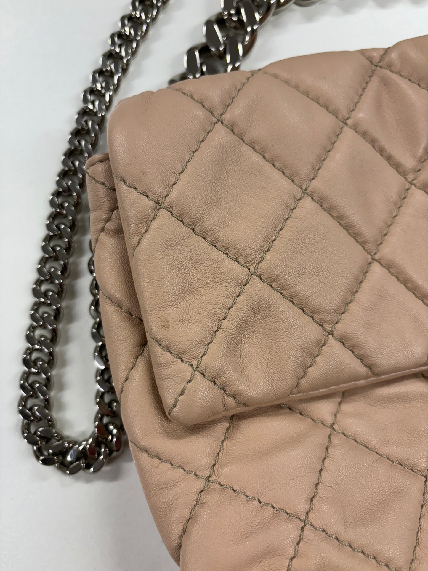 Stella McCartney Dusty Pink Faux Leather Quilted Beckett Shoulder Bag