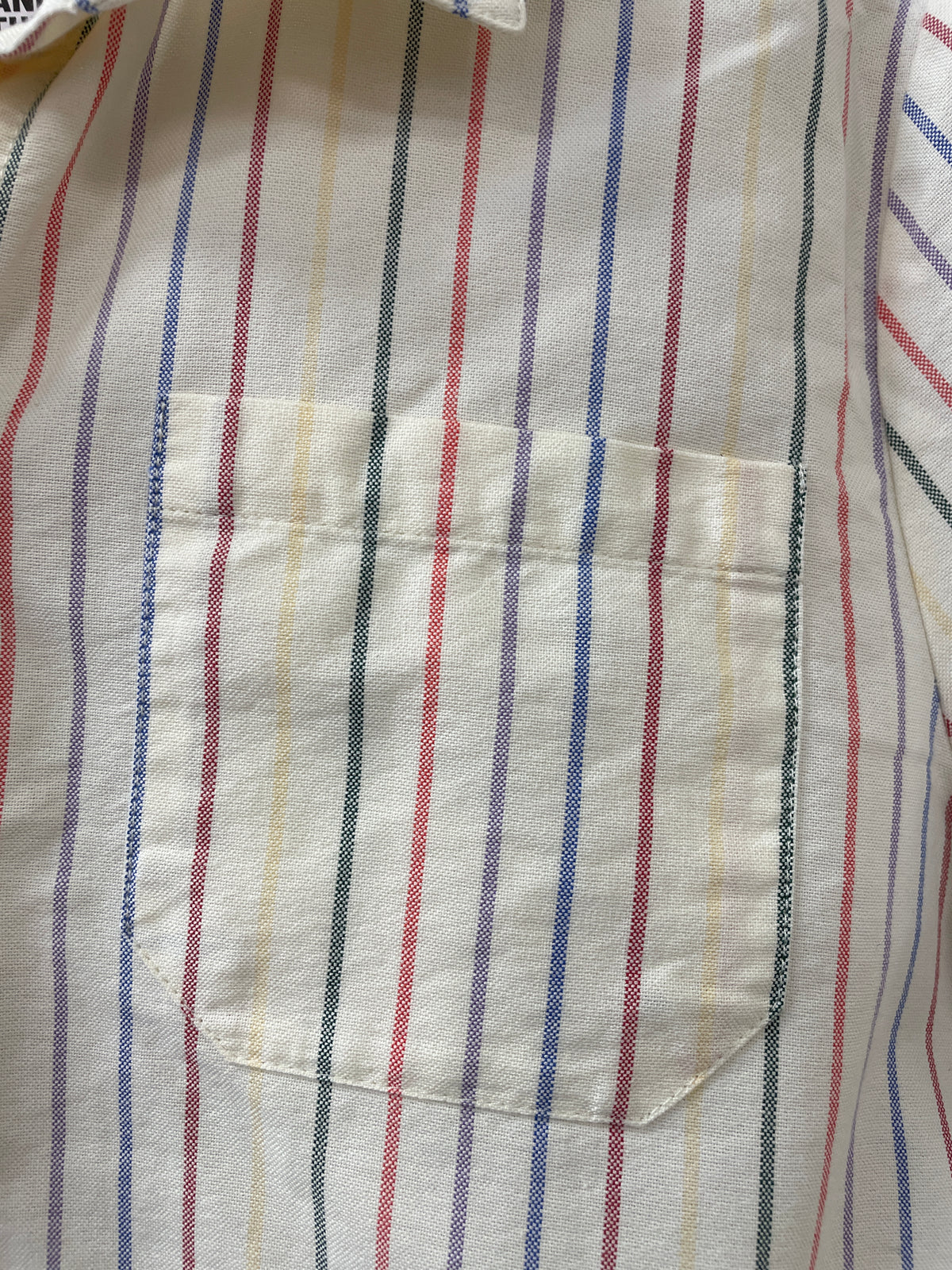 Sezane Cream Multi Stipe Long Sleeve Cotton Shirt Size 42 Medium
