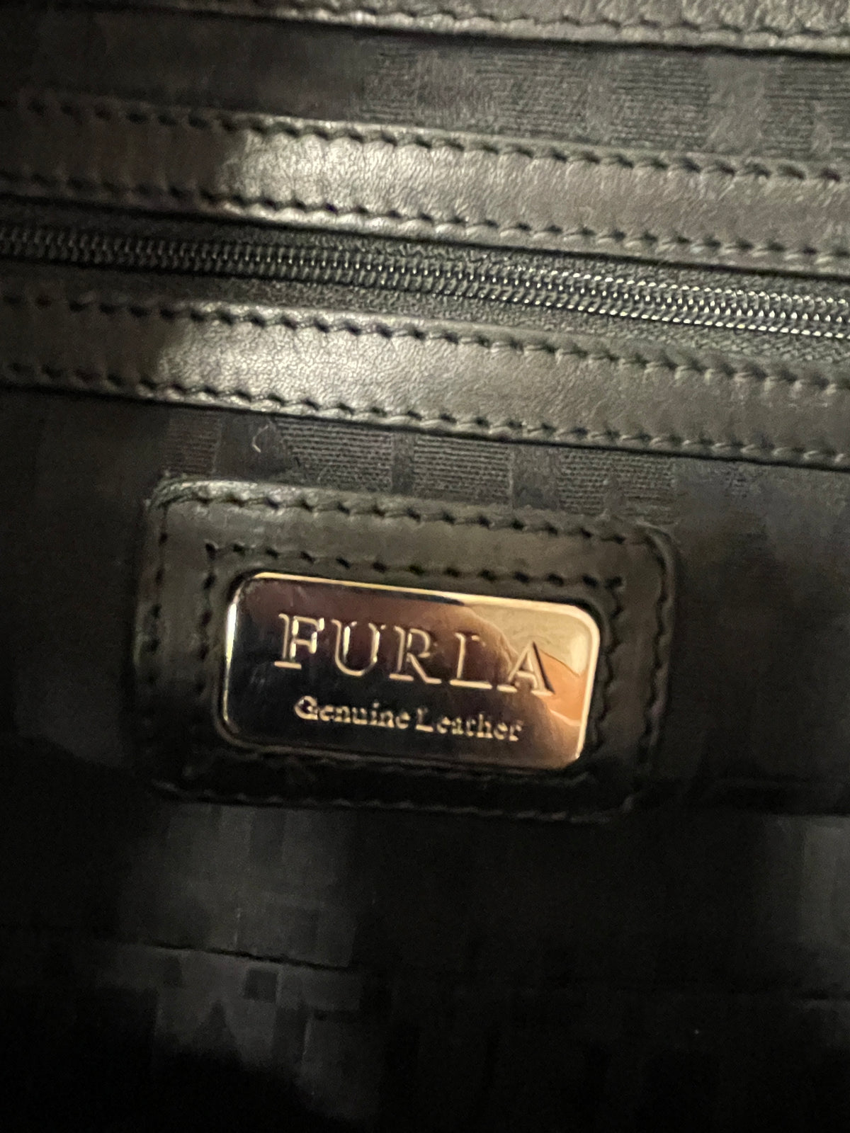 Furla Black Leather Day Grab Double Handle Handbag Bag
