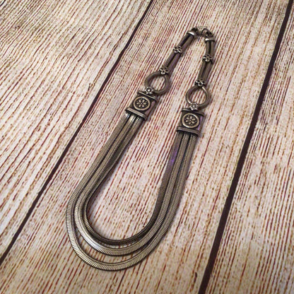 Tribal Silver 3 String Necklace