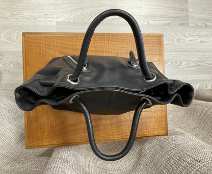 Furla Black Leather Day Grab Double Handle Handbag Bag