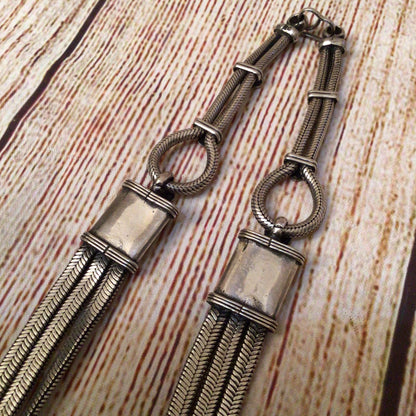 Tribal Silver 3 String Necklace