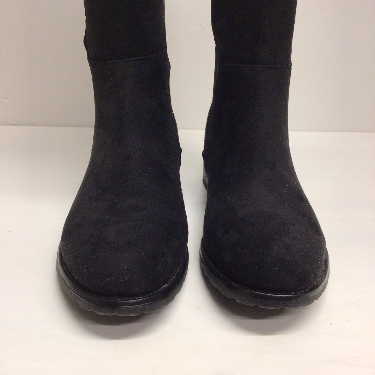 Glossy Black Patent Mock Croc Faux Leather Knee High Boots Size 38 EU (5 UK)