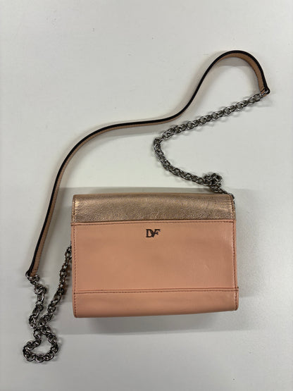 Diane Von Furstenberg Pink and Metallic Leather Flirty Lips Crossbody Bag